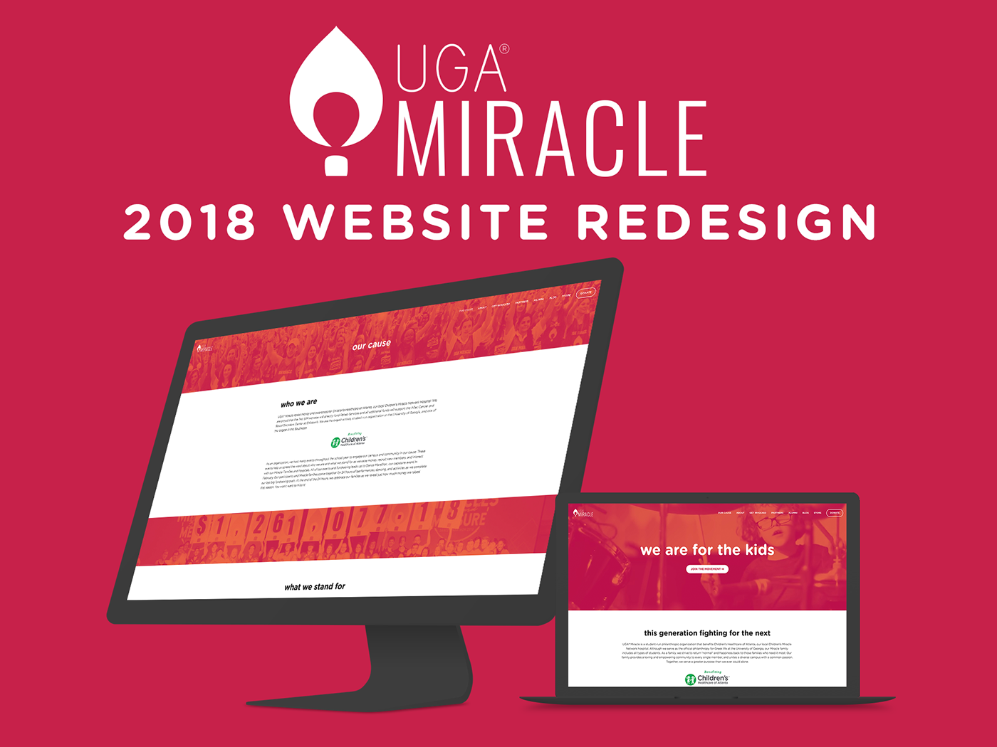 Miracle website screen mockups