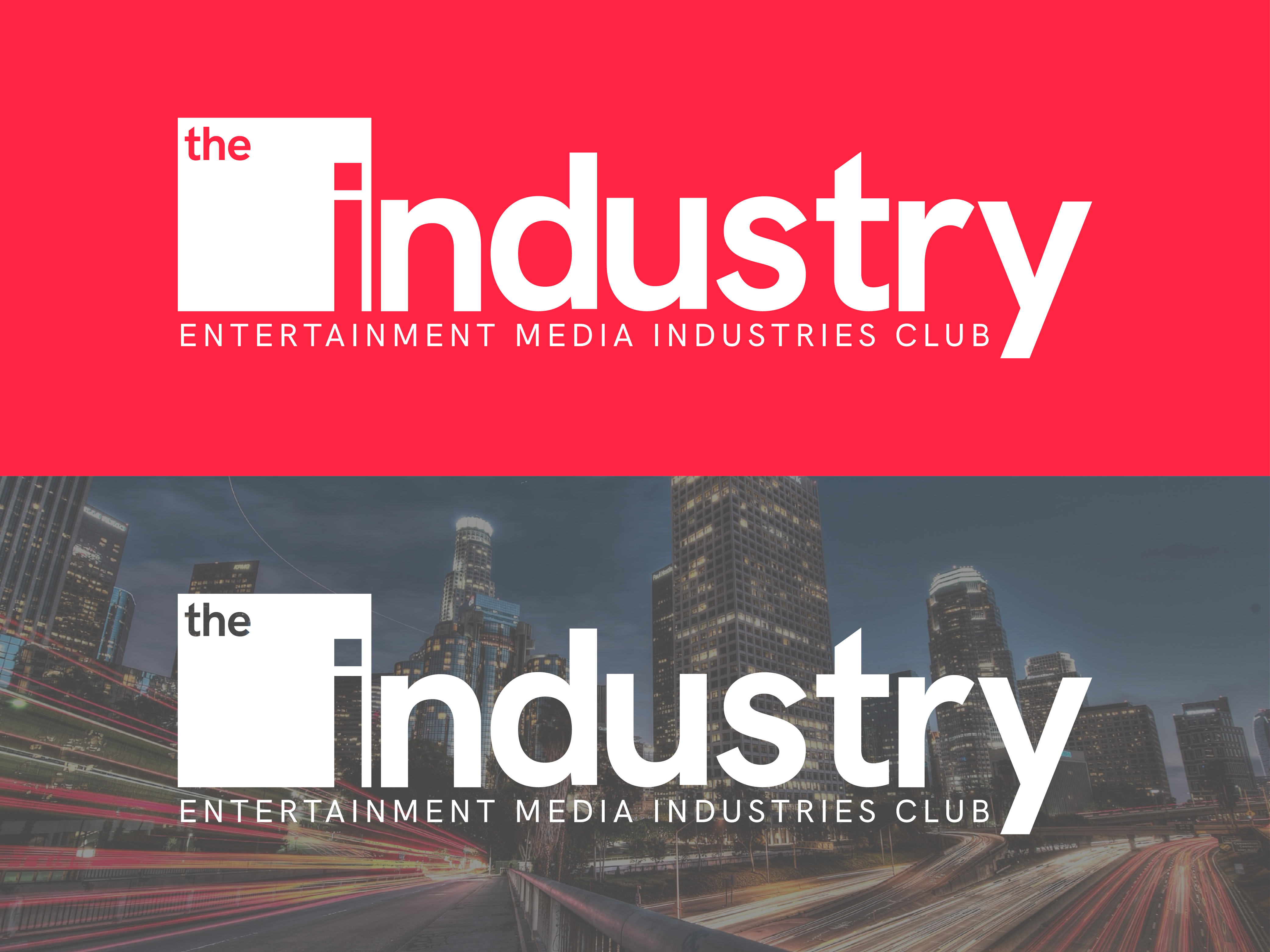 The Industry wordmark on two backgrounds